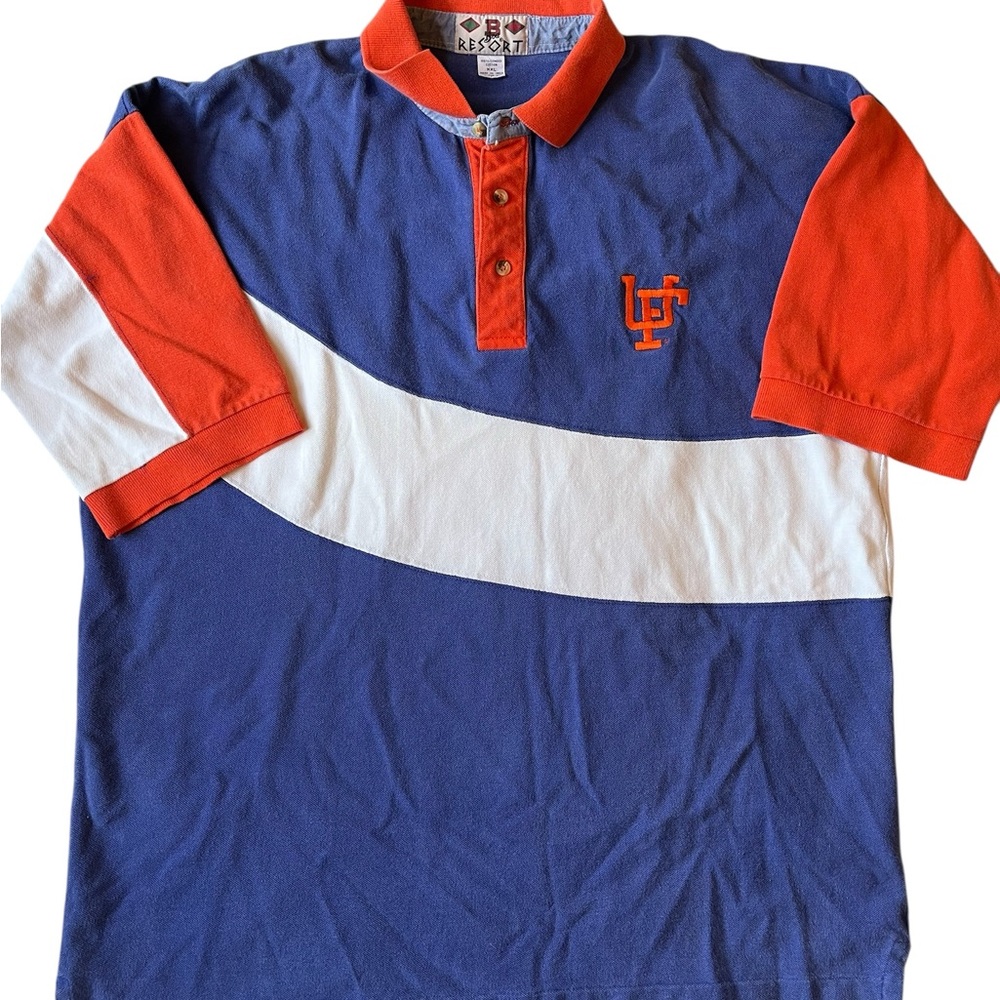 Vintage University of Florida Resort Blue and Orange Polo Shirt
